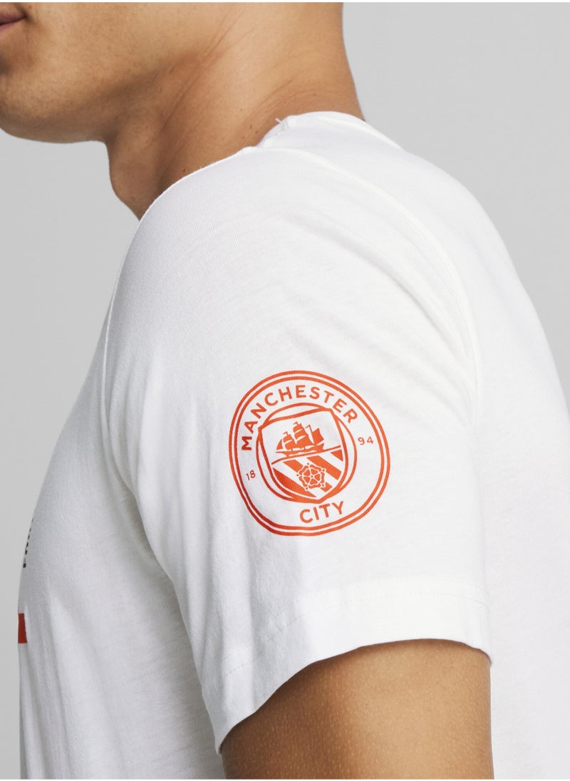 PUMA Manchester City Ftblicons Mens White T-shirt  - Image 5