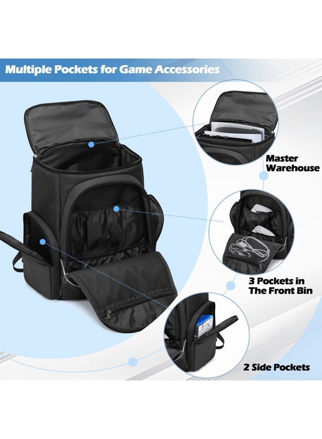 Trunab Gaming Console Backpack Compatible with PS5/PS4/PS4 Pro/PS4 Slim/Xbox One/Xbox One X/Xbox One S, Travel Carrying Bag with Multiple Pockets for 15.6” Laptop and Gaming Accessories - Image 2