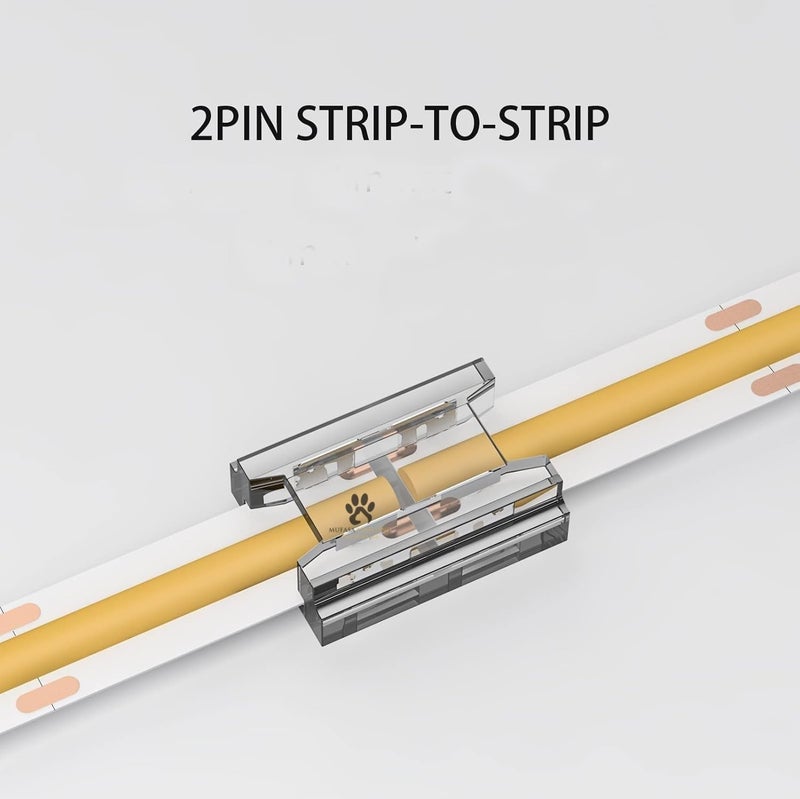 Mufasa LED Strip Connectors - DIY Strip to Wire Quick Solderless Connection for 12v 24v Single Color Led Strip Lights Profile Light Accessory (Non Waterproof) (Pack of 10) (Strip to Strip, 8MM) - Image 5