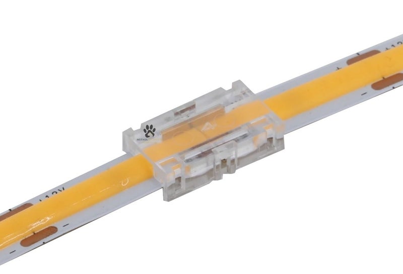 Mufasa LED Strip Connectors - DIY Strip to Wire Quick Solderless Connection for 12v 24v Single Color Led Strip Lights Profile Light Accessory (Non Waterproof) (Pack of 10) (Strip to Strip, 8MM) - Image 1