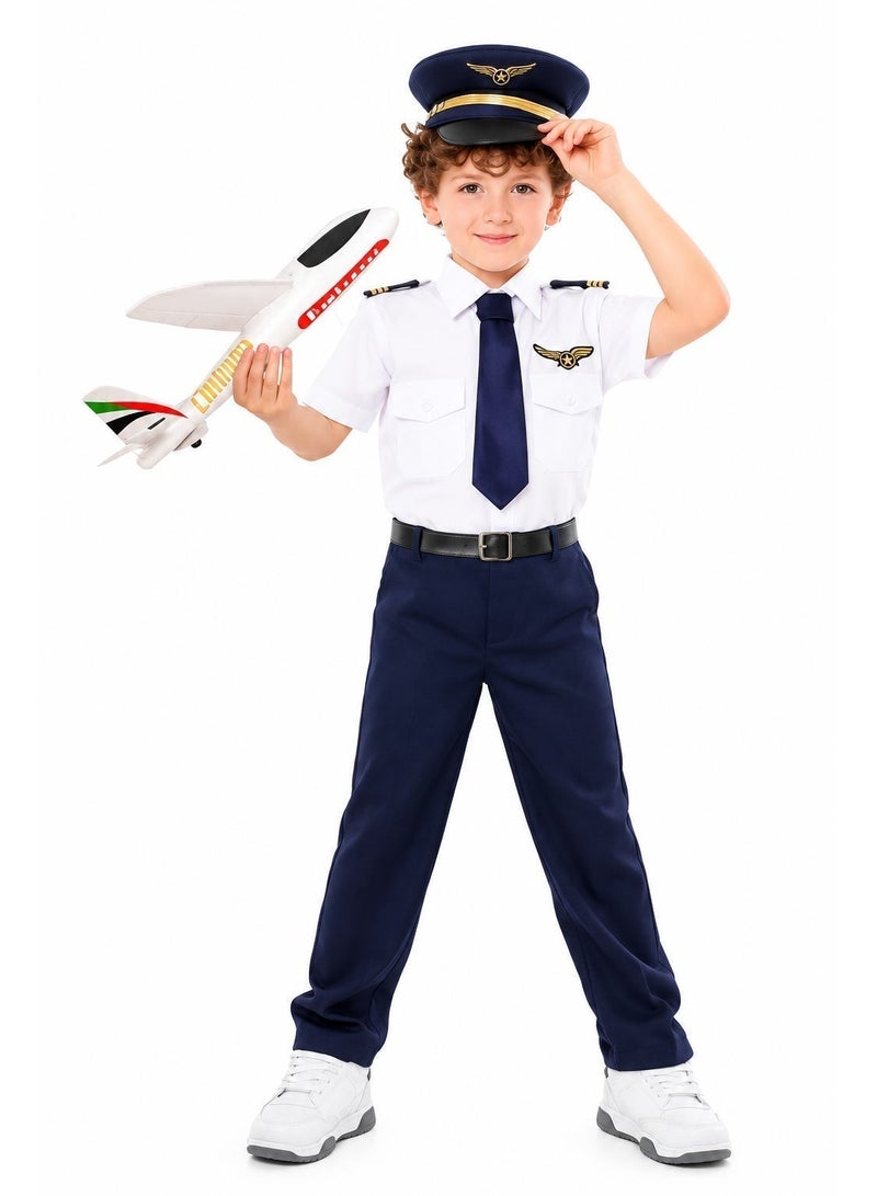 costumax Toycee Pilot Costume for Boys, Airline Pilot Fancy Dress-Up Outfit for Kids, Ages 4–5 Years - Image 1