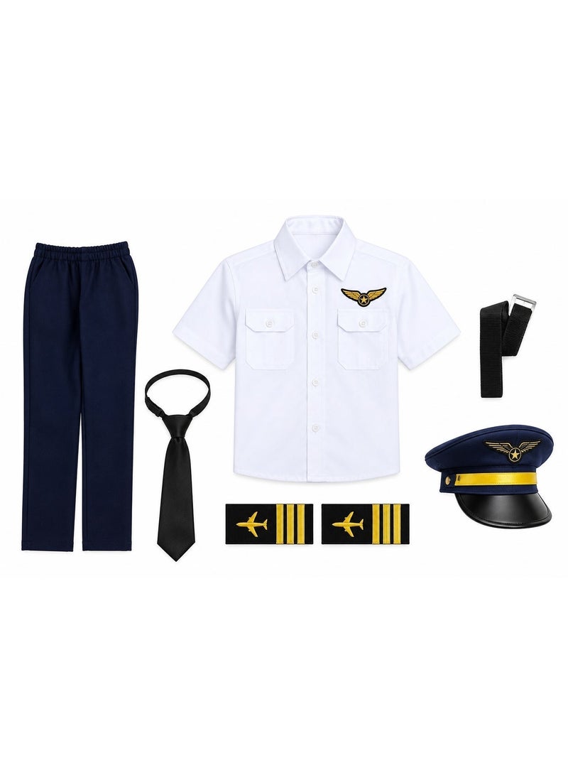 costumax Toycee Pilot Costume for Boys, Airline Pilot Fancy Dress-Up Outfit for Kids, Ages 4–5 Years - Image 3