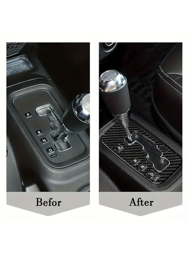 Carbon Fiber Style Center Console Gear Shift Box Panel Cover Trim For Jeep Wrangler JK JKU 2011 2017 - Image 2