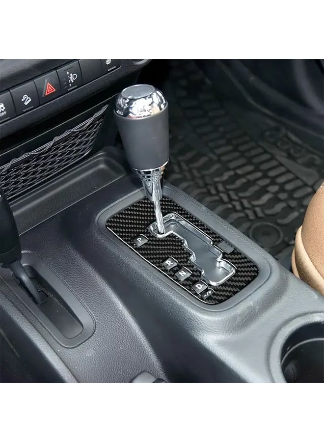 Carbon Fiber Style Center Console Gear Shift Box Panel Cover Trim For Jeep Wrangler JK JKU 2011 2017 - Image 4