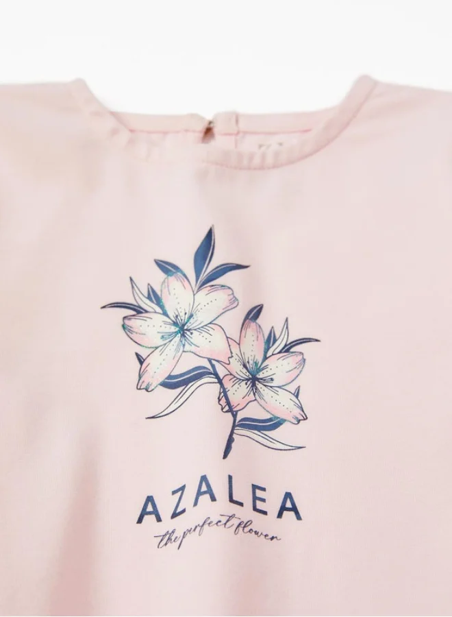 زيبي Long Sleeve Cotton T-shirt for Baby Girls 'azalea', Pink