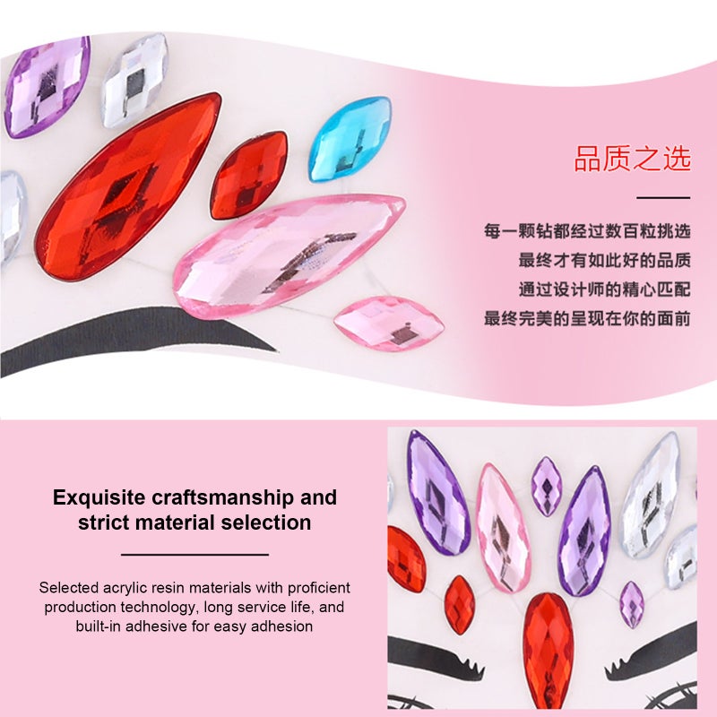 Rhinestone Face Decoration Sticker Crystal Rhinestone Decorative Sticker Eye Makeup Accessories Face Jewels Rhinestone Stickers - Image 4