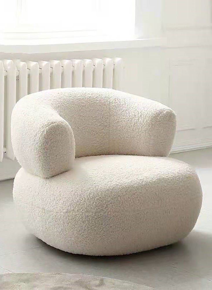 ميبل لديكور المنزل Maple Home Decoration Lamb Wool Sofa Chairs Modern Single Seat Comfy Upholstered Arm Chair Bedroom Living Room Furniture  - Image 1
