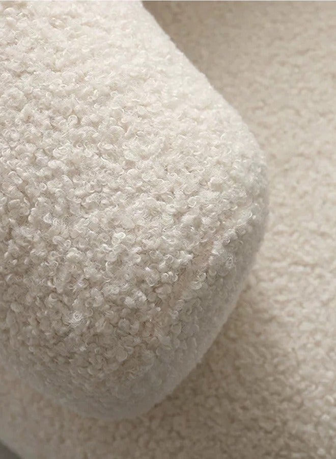 ميبل لديكور المنزل Maple Home Decoration Lamb Wool Sofa Chairs Modern Single Seat Comfy Upholstered Arm Chair Bedroom Living Room Furniture  - Image 4