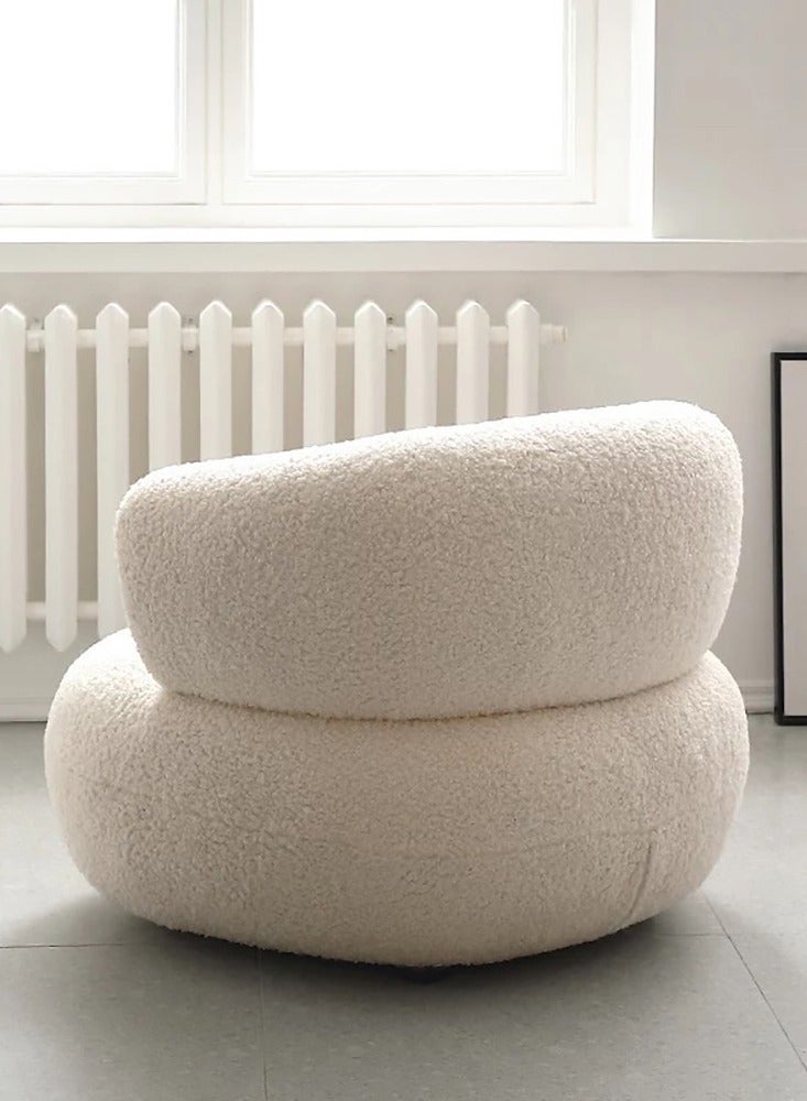 ميبل لديكور المنزل Maple Home Decoration Lamb Wool Sofa Chairs Modern Single Seat Comfy Upholstered Arm Chair Bedroom Living Room Furniture  - Image 3