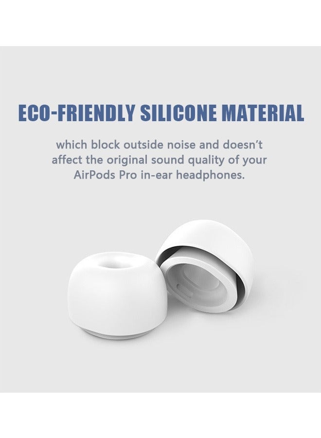 6 Pairs Ear Tips Replacement Compatible for Airpods Pro, Portable Silica Gel Anti Slip Reducing Noise in Ear Eartips With Storage Box, 3 Sizes Silicone Ear Tips (White) - Image 3