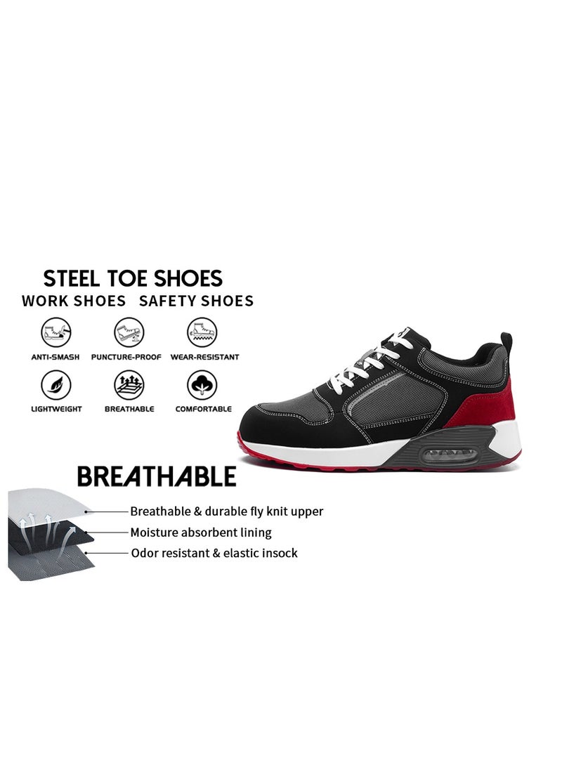 Bexow BEXOW Premium Safety Shoes Steel Toe Lightweight Slip Resistant Breathable Work Sneakers with Kevlar Midsole Anti-Smashing Puncture Proof Comfortable Industrial Footwear for Men and Women  - Image 4