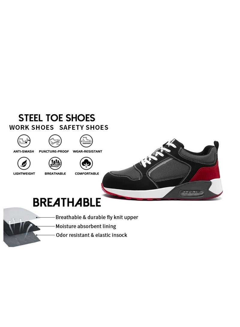BEXOW Premium Safety Shoes Steel Toe Lightweight Slip Resistant Breathable Work Sneakers with Kevlar Midsole Anti-Smashing Puncture Proof Comfortable Industrial Footwear for Men and Women - Image 4