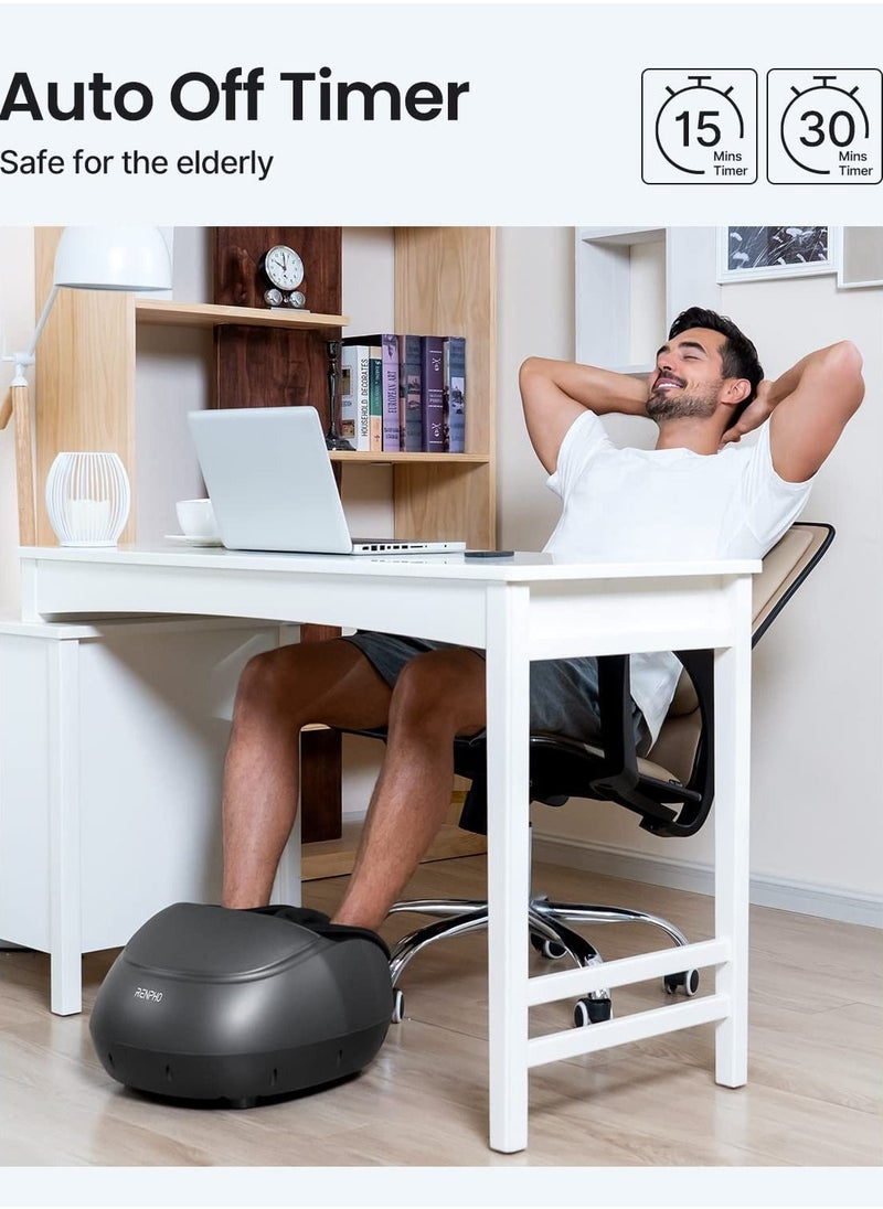 RENPHO - RENPHO Foot Massager Machine with Heat, Shiatsu Deep Kneading, Multi-Level Settings, Delivers Relief for Tired Muscles and Plantar Fasciitis, Fits feet up to Men Size 12 - Image 1
