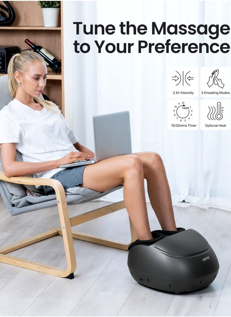 RENPHO - RENPHO Foot Massager Machine with Heat, Shiatsu Deep Kneading, Multi-Level Settings, Delivers Relief for Tired Muscles and Plantar Fasciitis, Fits feet up to Men Size 12 - Image 1