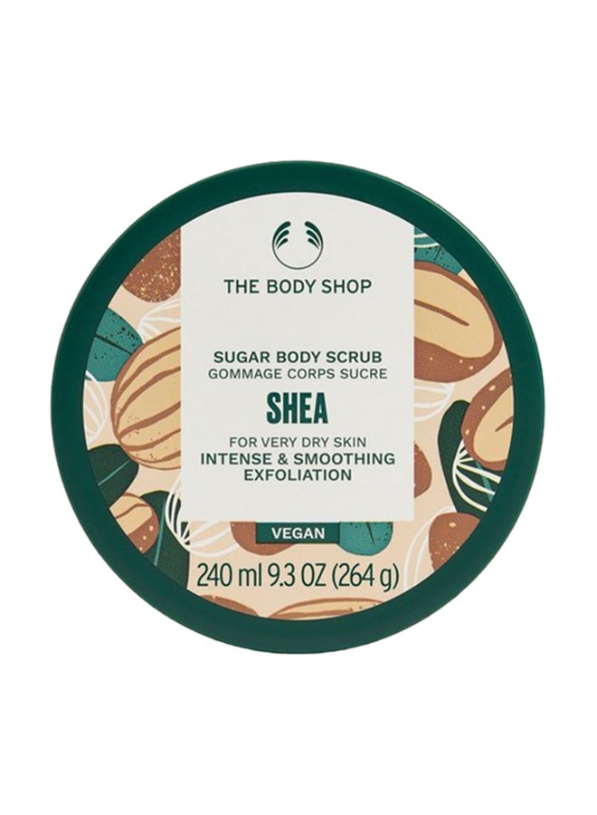 THE BODY SHOP Shea Body Scrub – Intense Sugar Body Exfoliator with Shea Butter | Gently Buffs Away Dead Skin Cells, Nourishes Very Dry Skin, Softens & Smooths | Delicately Nutty Scent, 240ml - Image 1