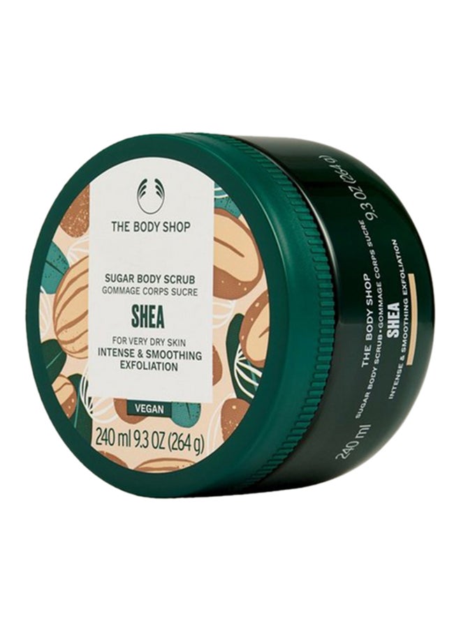 THE BODY SHOP Shea Body Scrub – Intense Sugar Body Exfoliator with Shea Butter | Gently Buffs Away Dead Skin Cells, Nourishes Very Dry Skin, Softens & Smooths | Delicately Nutty Scent, 240ml - Image 2