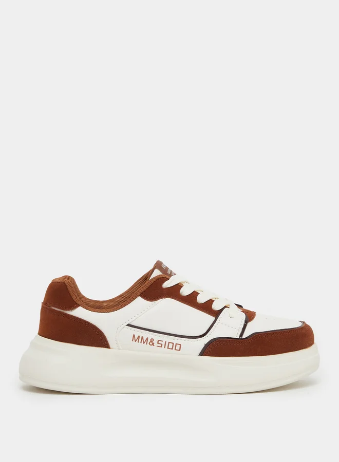 Styli Styli Color Block Platform Lace Up Sneakers