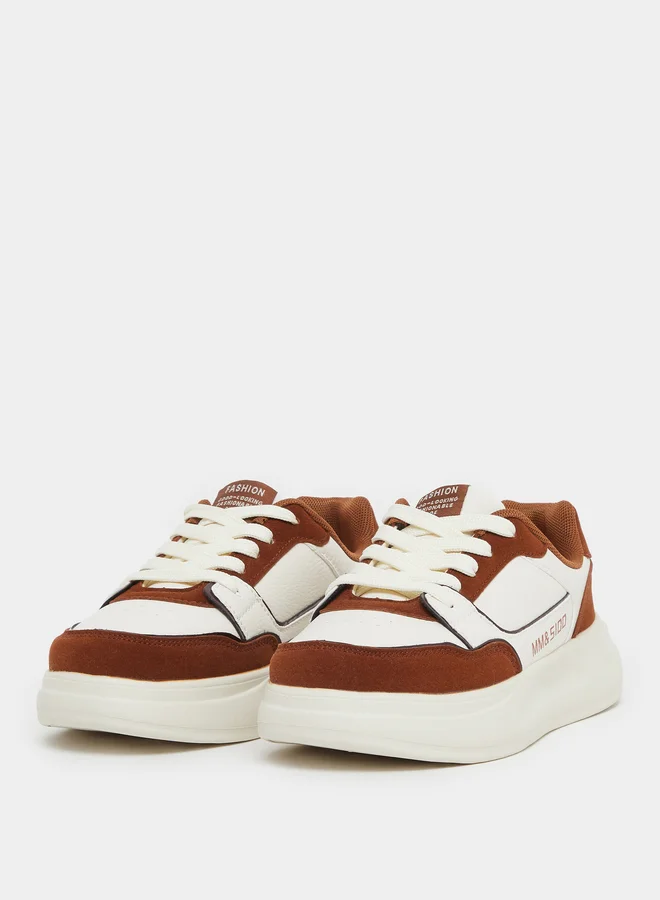 Styli Styli Color Block Platform Lace Up Sneakers