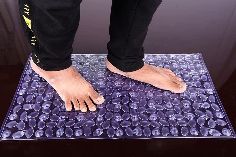 dhavl AntiSlip AntiBacterial Shower Bath Mats SlipResistant Shower Mats Pack of 1 Stone Bath mat - Image 1