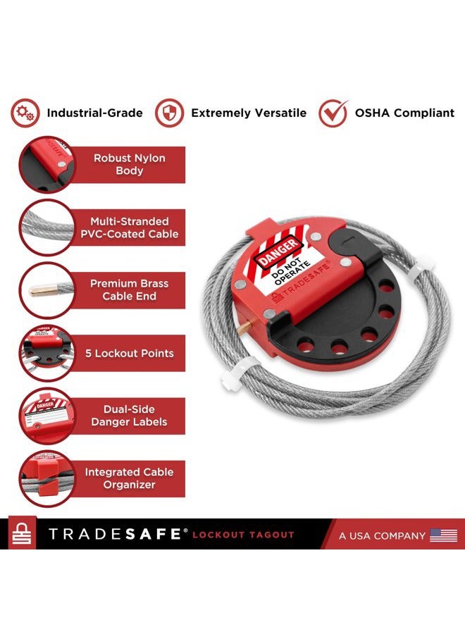 TRADESAFE Lockout Tagout Adjustable Cable Lock Out - Image 3