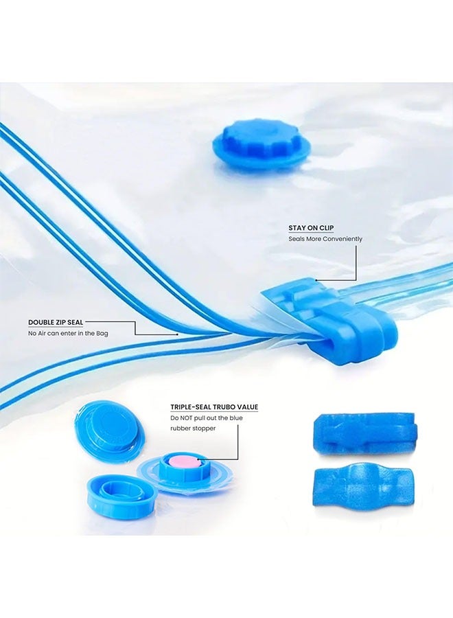 meayul 6Pack Reusable Vacuum Storage Bags with Hand Pump, Space Saver Compression Bags for Travel and Home, for Clothes, Bedding, Duvets and Pillows, 1 Jumbo, 2 Large, 3 Medium - Image 4