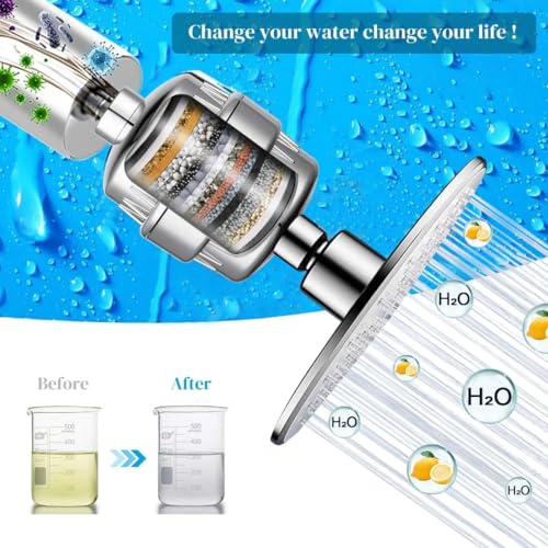 DARTLER Shower Filter for Bathroom With 15-Stage | Hard Water Softener for Skin & Hair | Removes Chlorine, Heavy Metals, Rust & Impurities | Universal Fit for Tap & Showerhead - Image 5