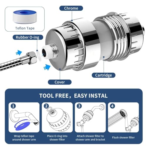 DARTLER Shower Filter for Bathroom With 15-Stage | Hard Water Softener for Skin & Hair | Removes Chlorine, Heavy Metals, Rust & Impurities | Universal Fit for Tap & Showerhead - Image 2