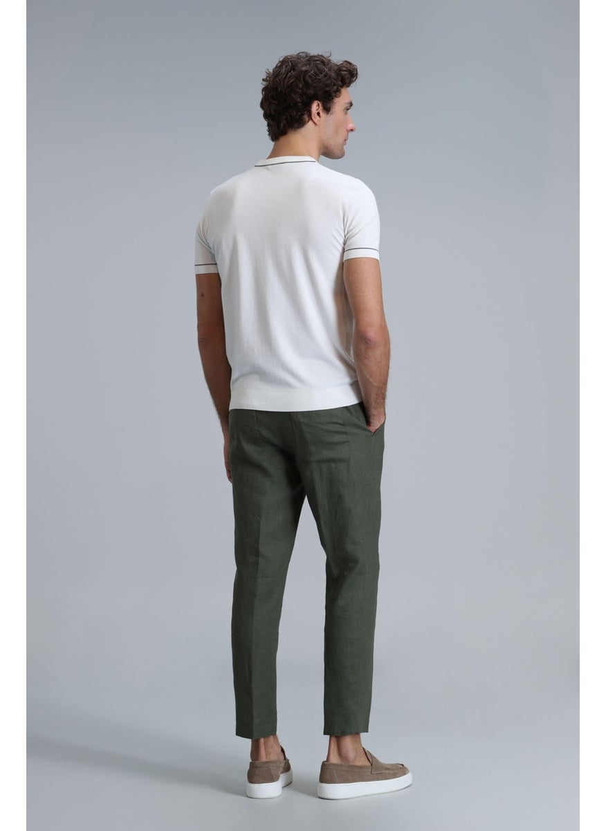 Lufian - Men's Karl Sport Chino Slim Fit Trousers 111190328 Green - Image 1