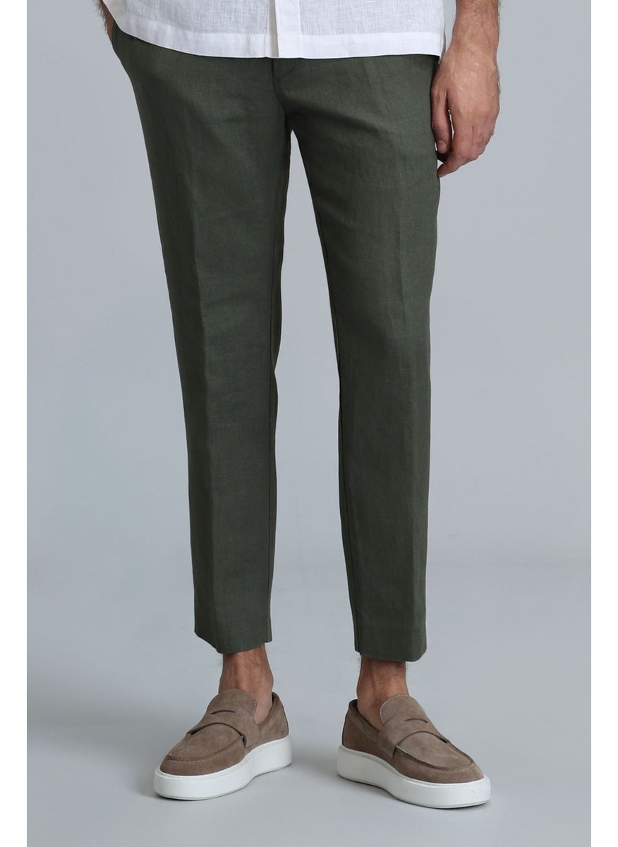 Lufian - Men's Karl Sport Chino Slim Fit Trousers 111190328 Green - Image 1