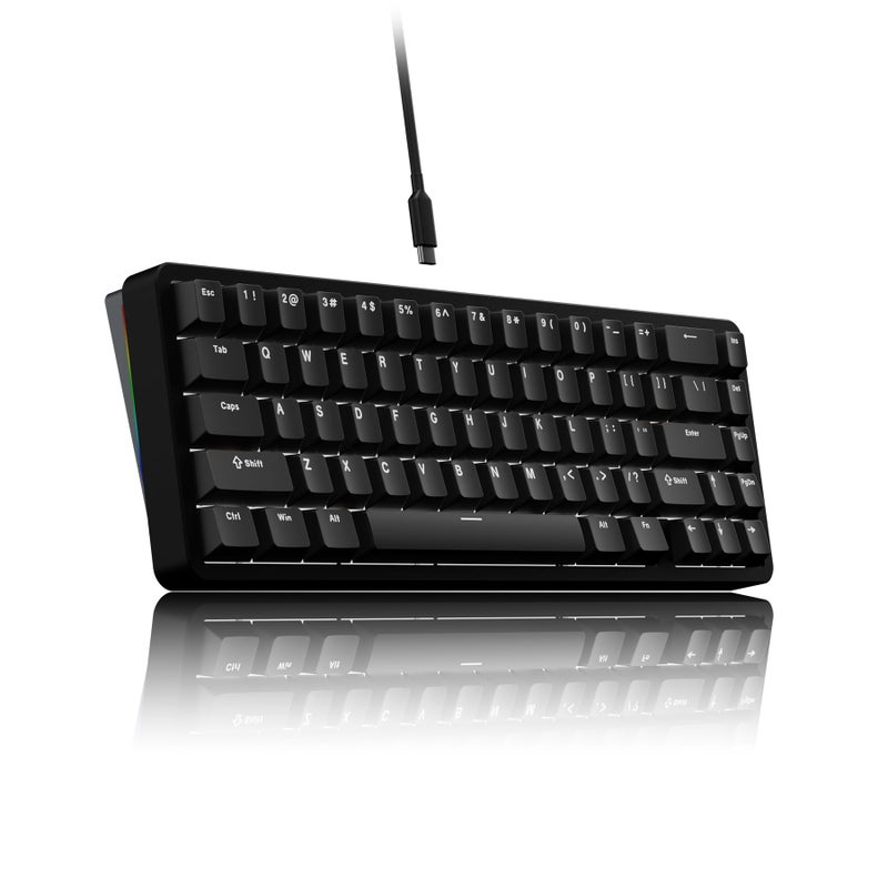 OOCTPK Chilkey ND65 Wired Aluminum Mechanical Keyboard 65 Layout Portable Gaming Keyboard PBT Doubleshot Keycaps Hot Swappable Custom Key Board for Laptop and Office PC Black - Image 2