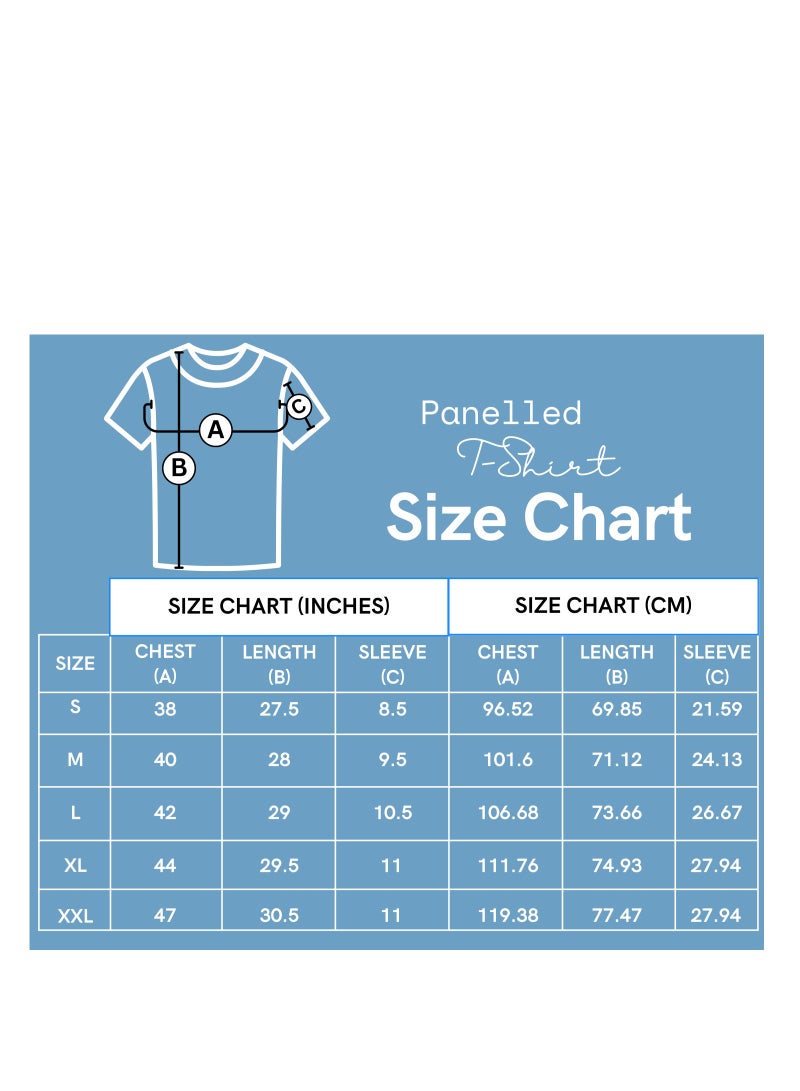 Mens T Shirt 100% Combed Cotton Contrast Panelled Soft Comfortable Royal Blue T Shirt Top & Tees For Mens
