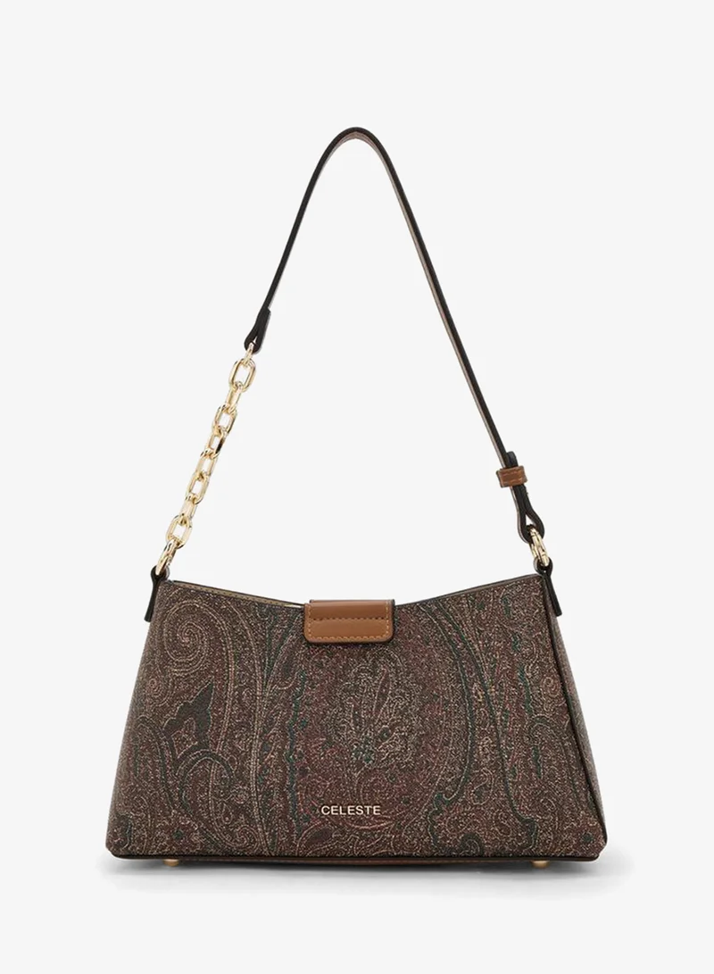 Paisley Print Shoulder Bag With Adjustable Strap