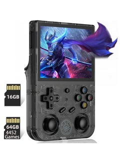RG353VS Retro Handheld Game Linux System, RG3566 3.5 inch IPS Screen, with 64G TF Card Pre-Installed 4452 Games, Supports 5G WiFi 4.2 Bluetooth Online Fighting, Streaming and HDMI (Black)