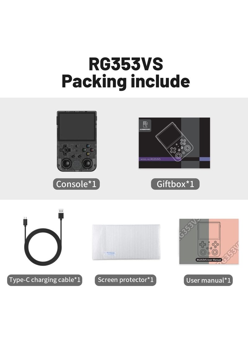 ANBERNIC  - RG353VS Retro Handheld Game Linux System, RG3566 3.5 inch IPS Screen, with 64G TF Card Pre-Installed 4452 Games, Supports 5G WiFi 4.2 Bluetooth Online Fighting, Streaming and HDMI (Black) - Image 1