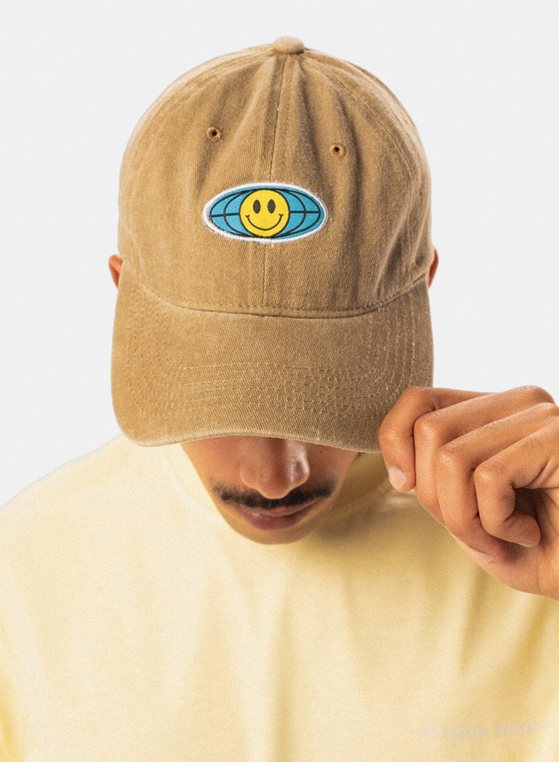 Smiley Globe Washed Cap