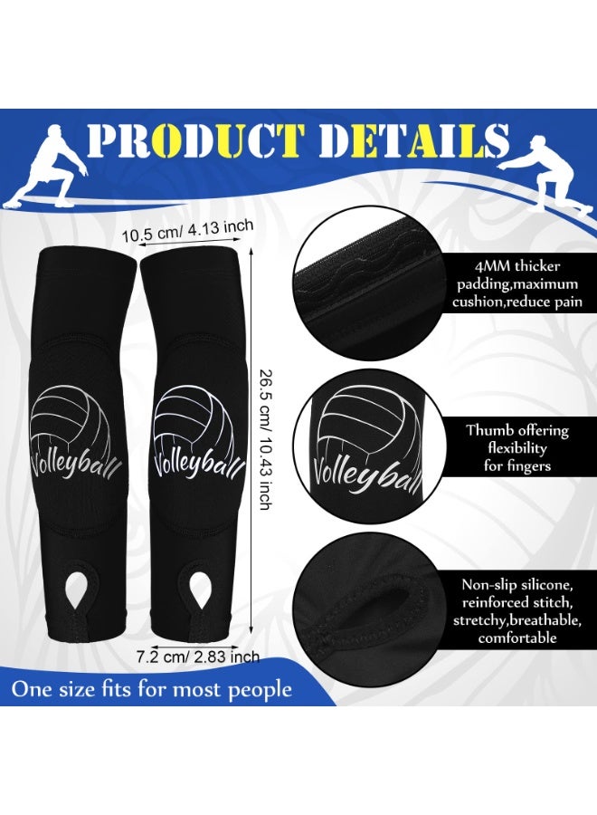 YelaJoy 4 Pcs Volleyball Knee Pad and Arm Sleeve, Volleyball Accessories ,Stuff Forearm Elbow Sleeve Wrist Guard with Protection Pad and Thumb Hole for Women Men Adult Training - Image 2