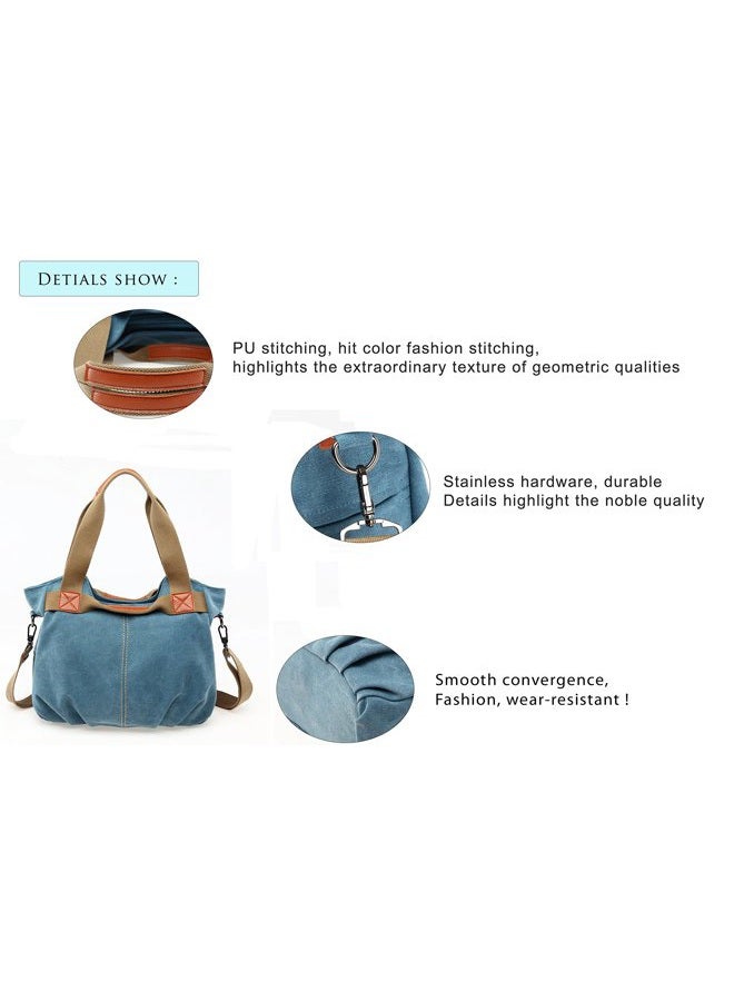 Chikencall Women Ladies Bags Vintage Hobo Canvas Daily Purse Shoulder Tote Shopper Handbag - Image 4