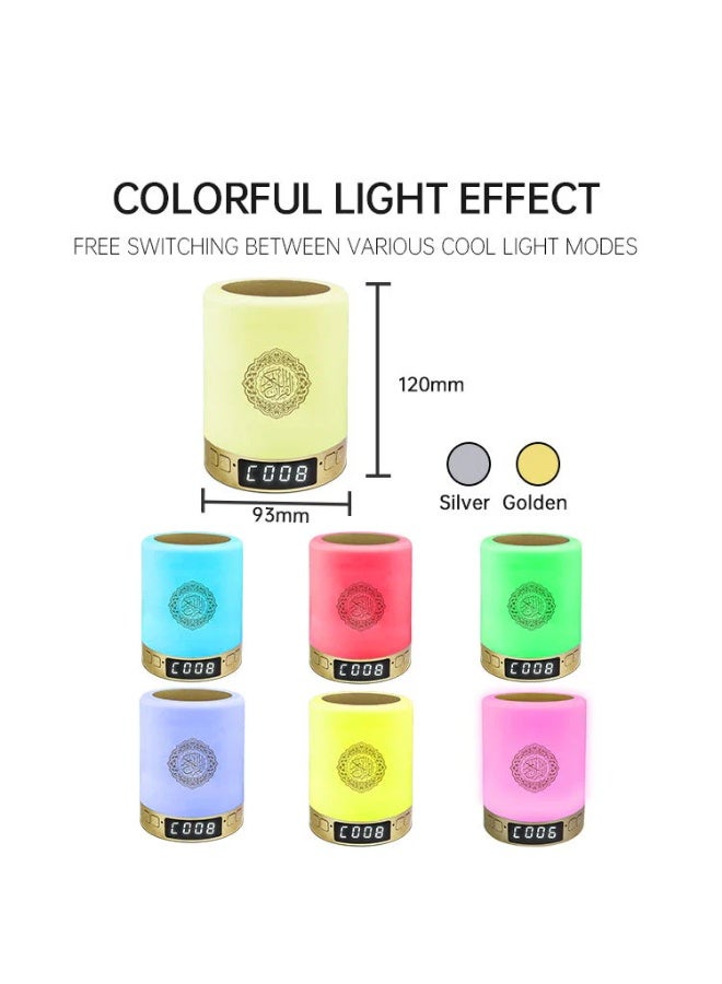 Equantu SQ-112 Quran Bluetooth Speaker Light for Quran in Arabic, Portable LED Touch Night Light with Time Display Quran Player Remote & APP Control Azan Speaker Quran Lamp - Image 4