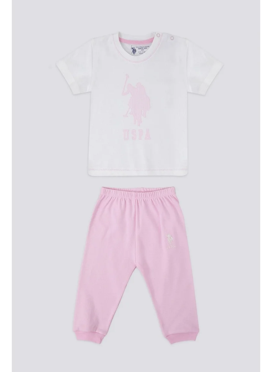 U.S. Polo Assn. Light Tones Pink Cream Baby T-shirt Set