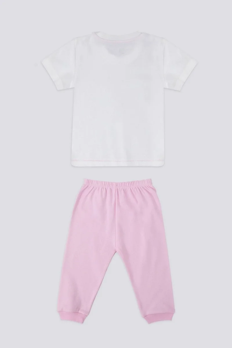 U.S. Polo Assn. Light Tones Pink Cream Baby T-shirt Set