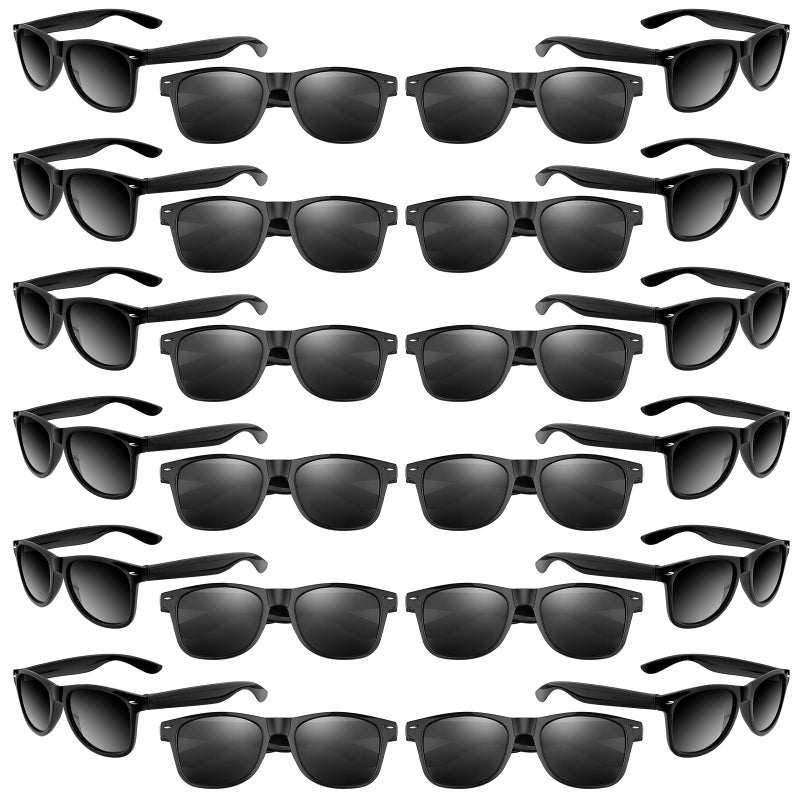 ASTARON Black Novelty Sunglasses Bulk 24 pack Neon Novelty Sunglasses Party Favors for Summer Beach Pool Wedding Party Great Gift for Pool Birthday Party Supplies Goody Bag Favors - Image 2