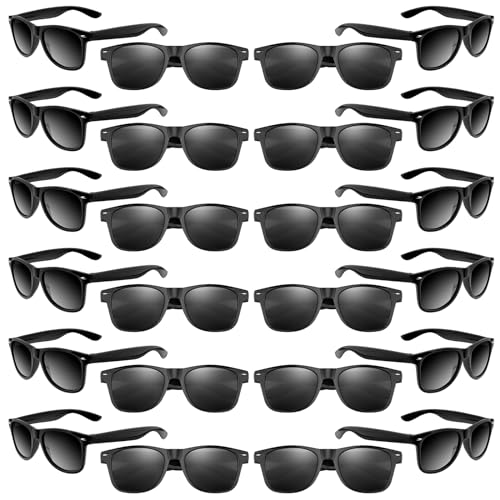 ASTARON Black Novelty Sunglasses Bulk 24 pack Neon Novelty Sunglasses Party Favors for Summer Beach Pool Wedding Party Great Gift for Pool Birthday Party Supplies Goody Bag Favors - Image 1