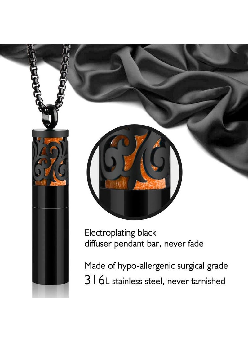 Meetion Essential Oil Necklaces for Women/Men, Diffuser Necklace 316L Stainless Steel, Diffuser Pendant for Men with 10 Felt Pads, Aromatherapy Necklace Gift Set for Birthday, Christmas - Image 4