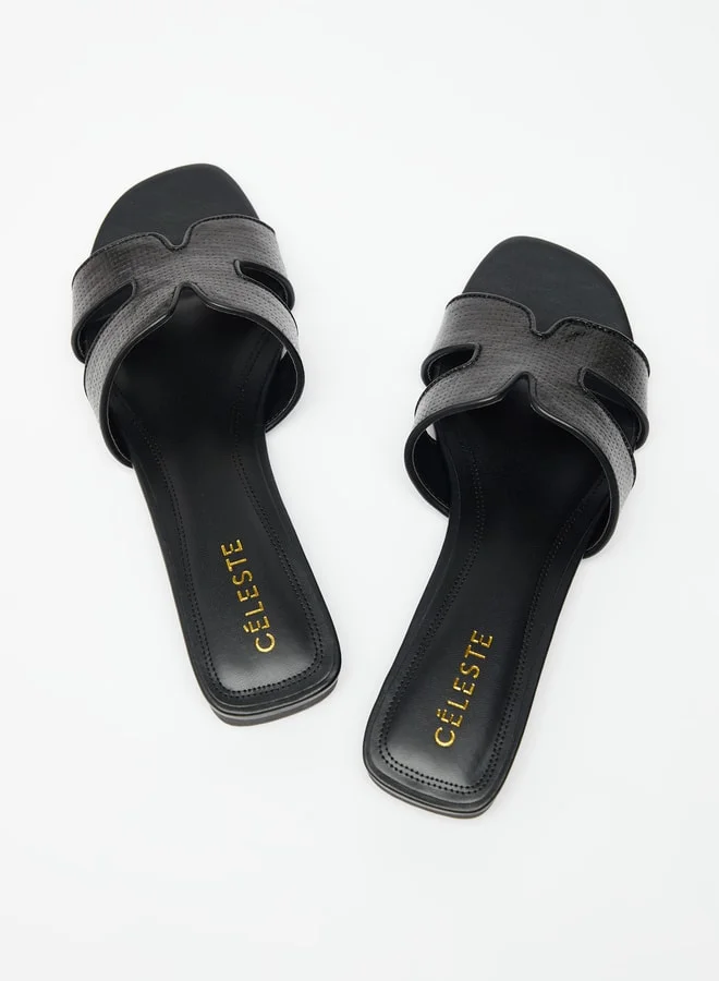 سيليست Women Textured Open Toe Slip On Sandals