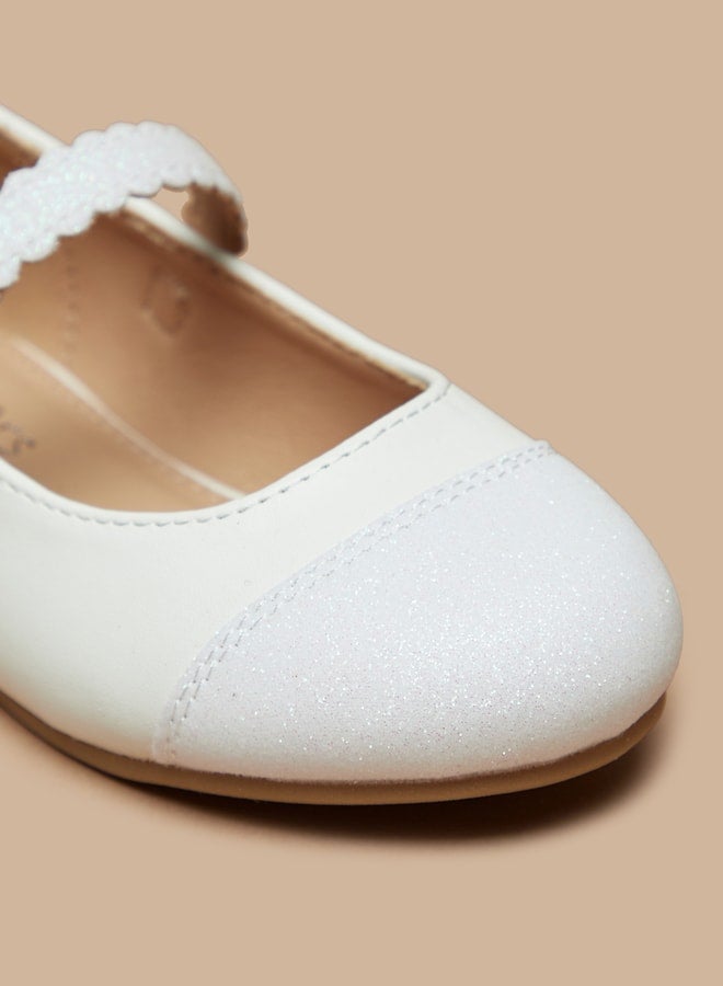 JUNIORS Girls Textured Ballerina Shoes With Hook And Loop Closure - Image 5