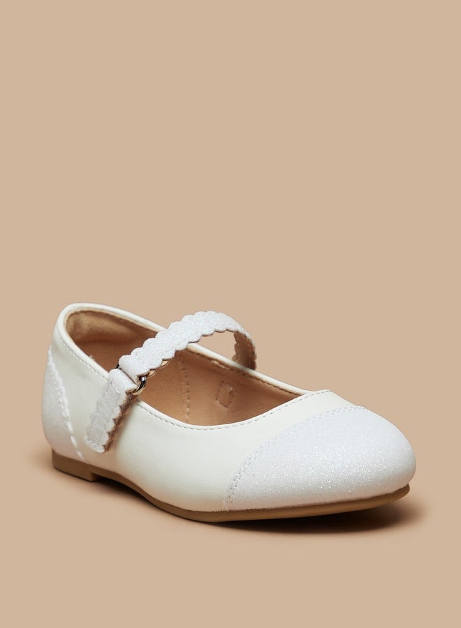 JUNIORS Girls Textured Ballerina Shoes With Hook And Loop Closure - Image 3