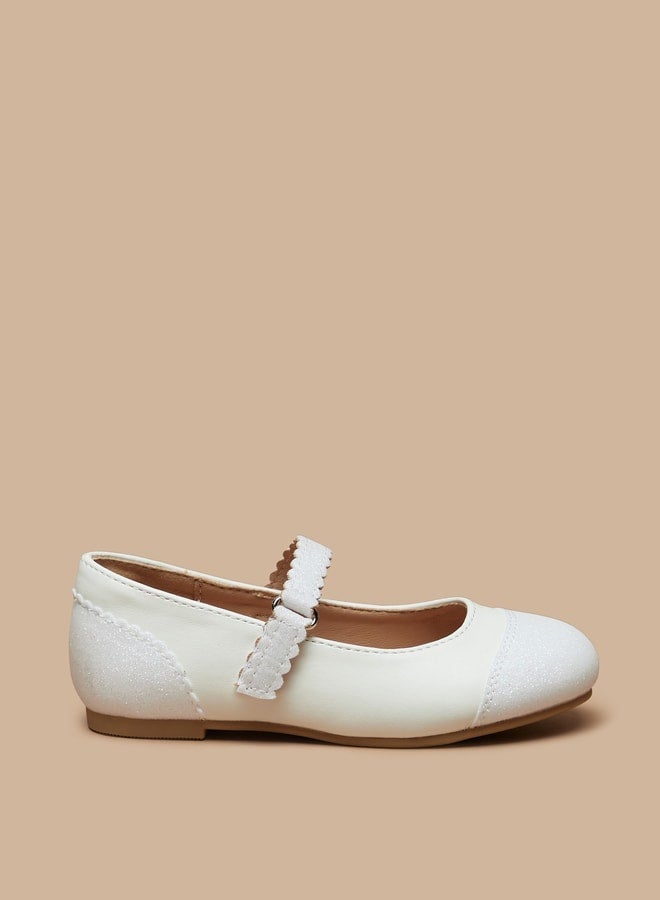 JUNIORS Girls Textured Ballerina Shoes With Hook And Loop Closure - Image 1