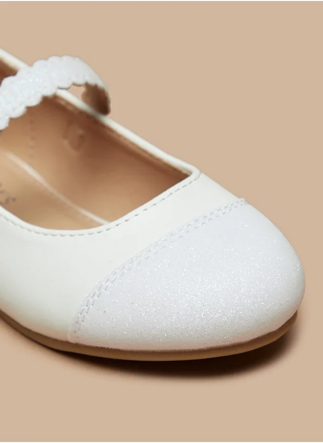 JUNIORS Girls Textured Ballerina Shoes With Hook And Loop Closure