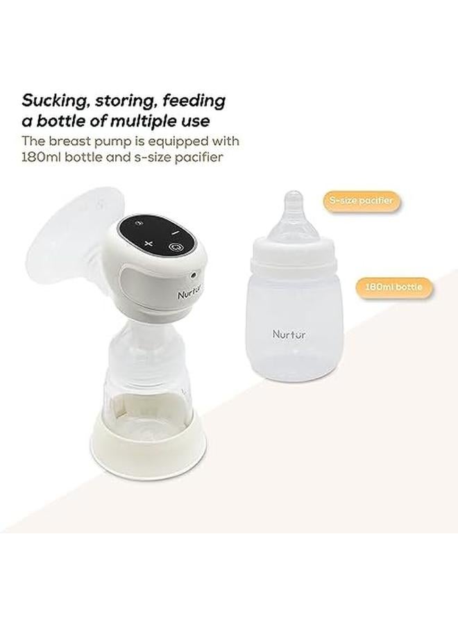 نورتر مضخة ثدي كهربائية مزدوجة يمكن ارتداؤها بدون استخدام اليدين من كوزي، 09 مستويات، 3 أوضاع مع شاشة إل سي دي، صغيرة وخفيفة الوزن، شفط حليب غير مؤلم، أبيض 180 مل، عبوة من قطعتين - Image 3