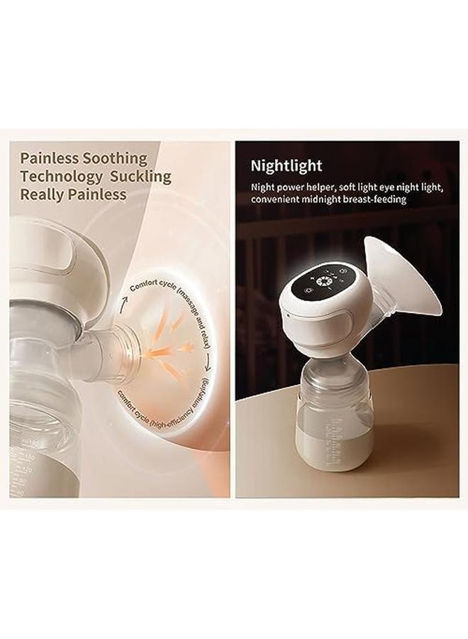 نورتر مضخة ثدي كهربائية مزدوجة يمكن ارتداؤها بدون استخدام اليدين من كوزي، 09 مستويات، 3 أوضاع مع شاشة إل سي دي، صغيرة وخفيفة الوزن، شفط حليب غير مؤلم، أبيض 180 مل، عبوة من قطعتين - Image 4